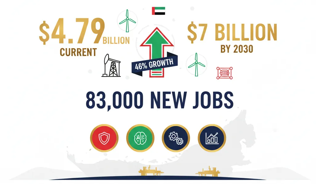 UAE offshore industry economic growth and job creation statistics infographic