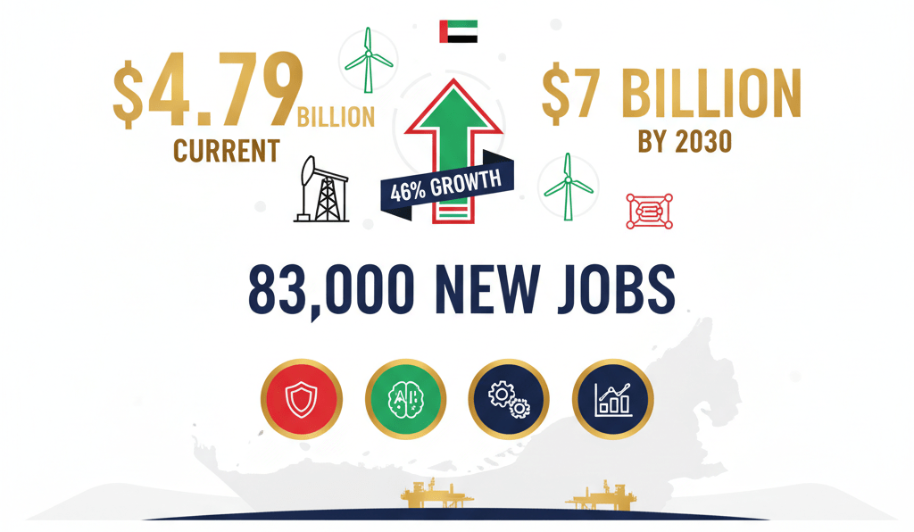 UAE offshore industry economic growth and job creation statistics infographic