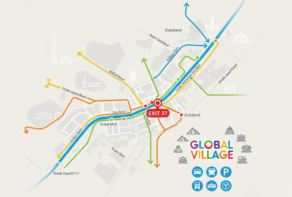 Global Village Dubai location map and directions guide