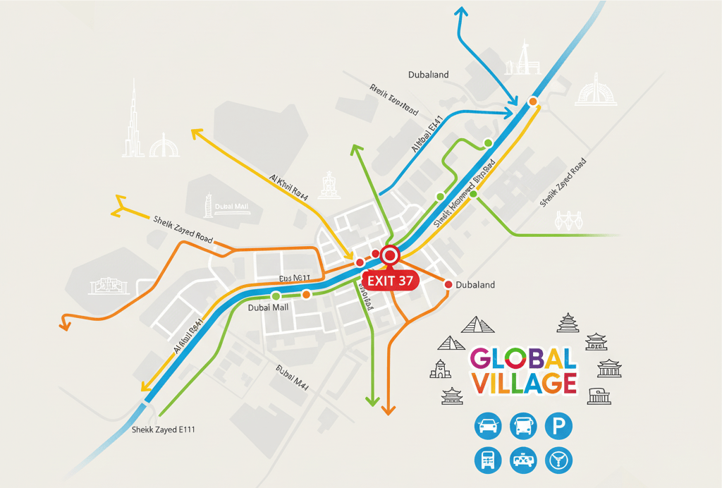 Global Village Dubai location map and directions guide