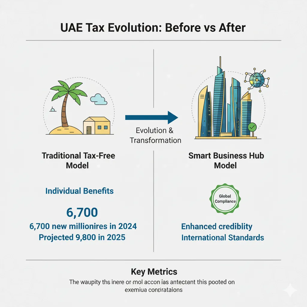 UAE business model evolution comparison showing transformation to smart business hub
