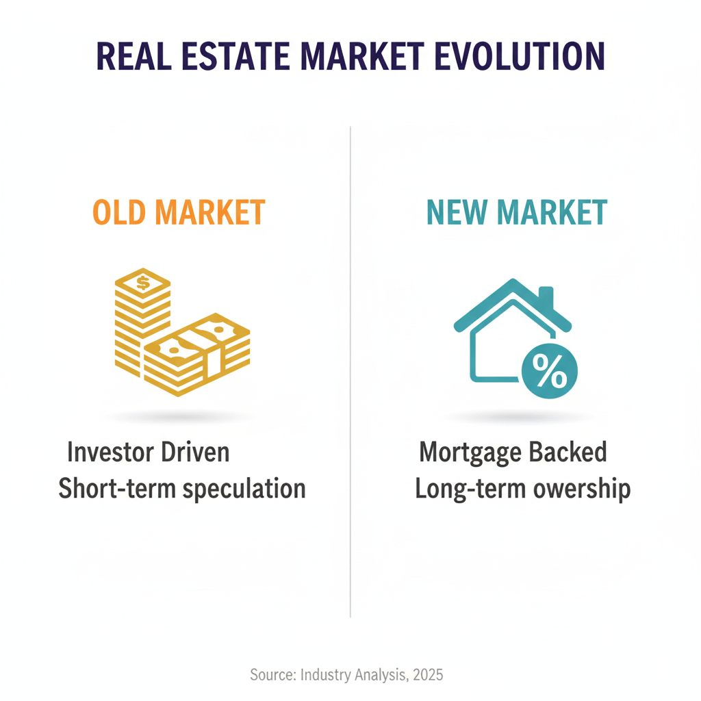 Comparison showing RAK market shift from investor-driven to mortgage-backed homeownership