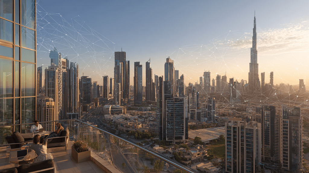 Dubai free zone and mainland business districts showcasing integrated economic zones