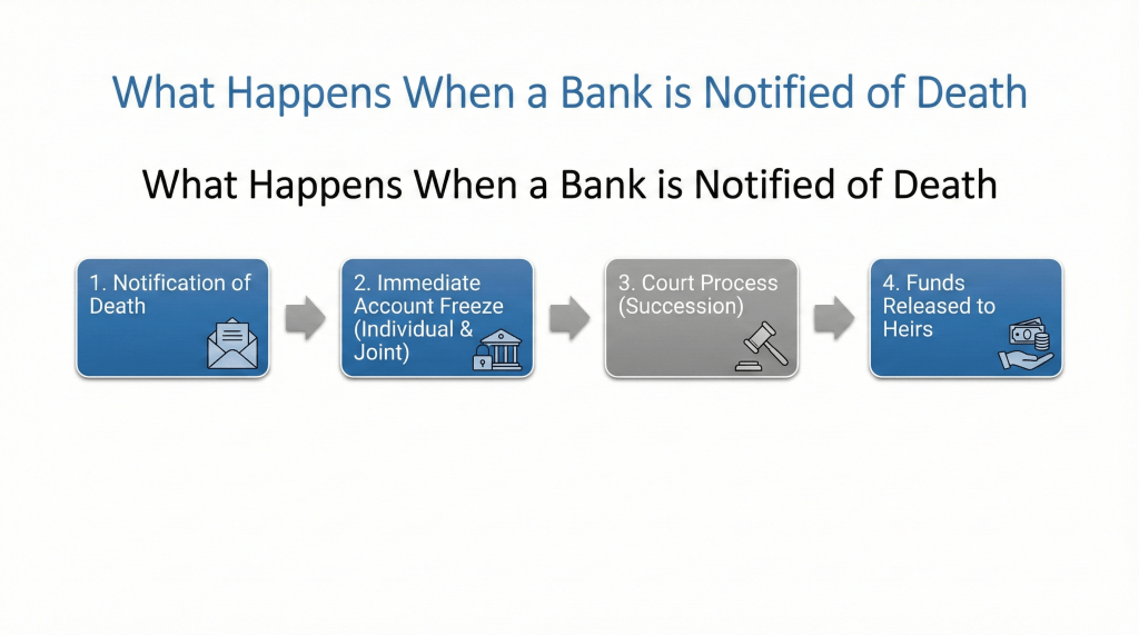 Flowchart showing the process of bank account freezing and release in UAE.
