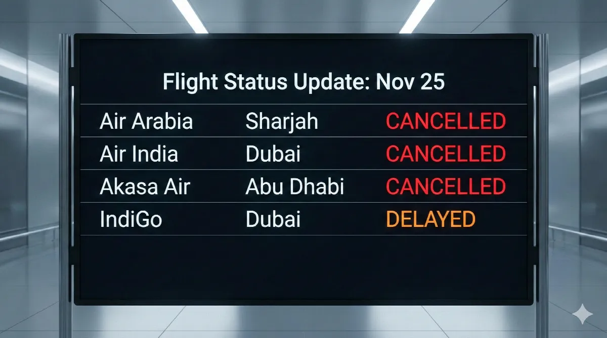 Map showing the trajectory of the volcanic ash cloud affecting UAE and India flight paths.