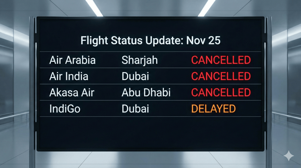 Map showing the trajectory of the volcanic ash cloud affecting UAE and India flight paths.