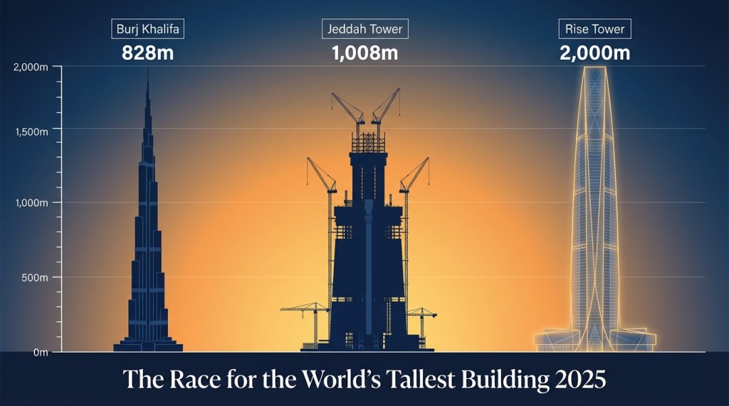 Jeddah Tower under construction reaching towards the sky in Saudi Arabia