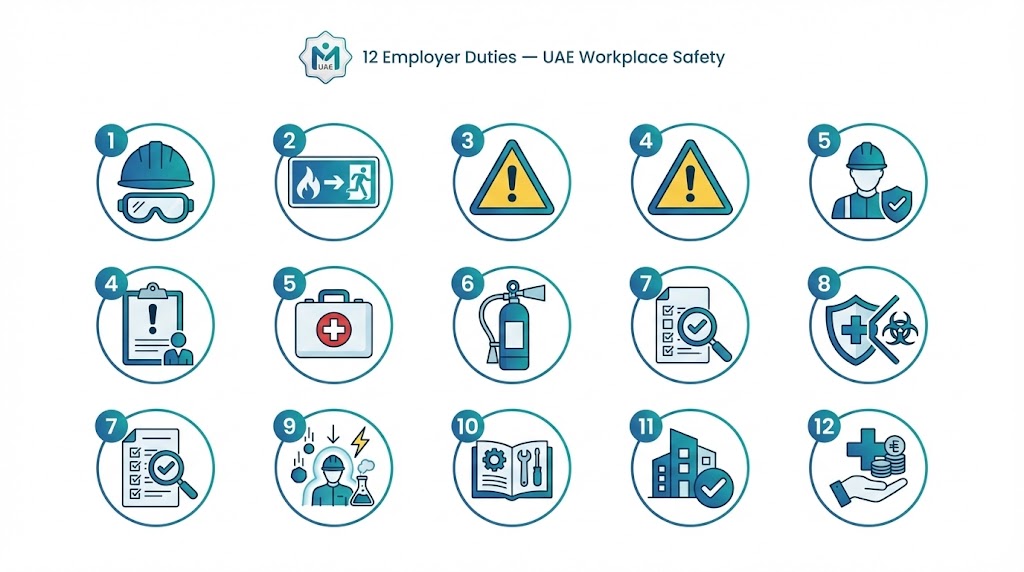 After the section "The 12 Employer Duties for Workplace Safety in the UAE"