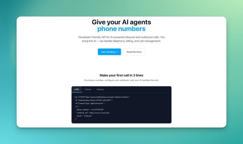 agents.bubblyphone.com - website