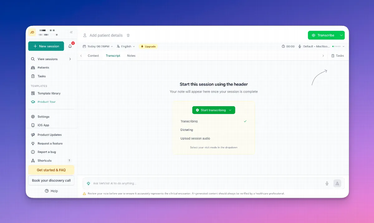 vetvisitai.com dashboard