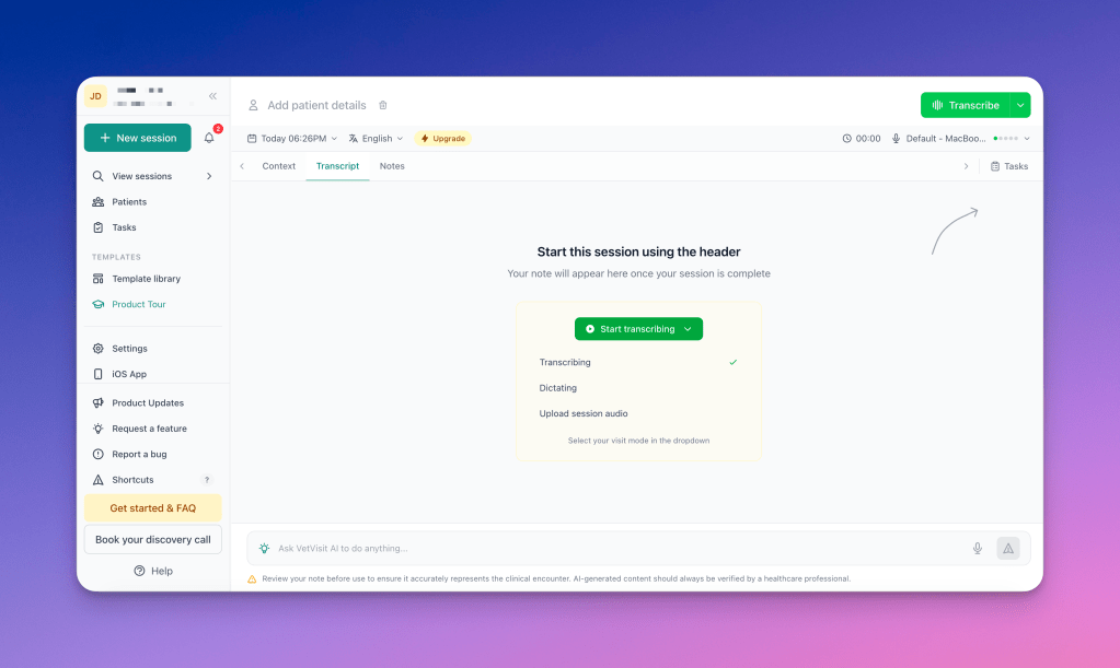 vetvisitai.com dashboard